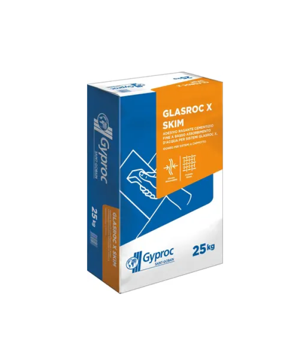 Adesivo rasante cementizio fine Gyproc Glasroc x Skim per sistemi a cappotto 25kg