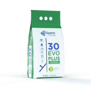 Stucco in polvere  evoplus 30 per la stuccatura e la finitura delle lastre in gesso rivestito 5 kg