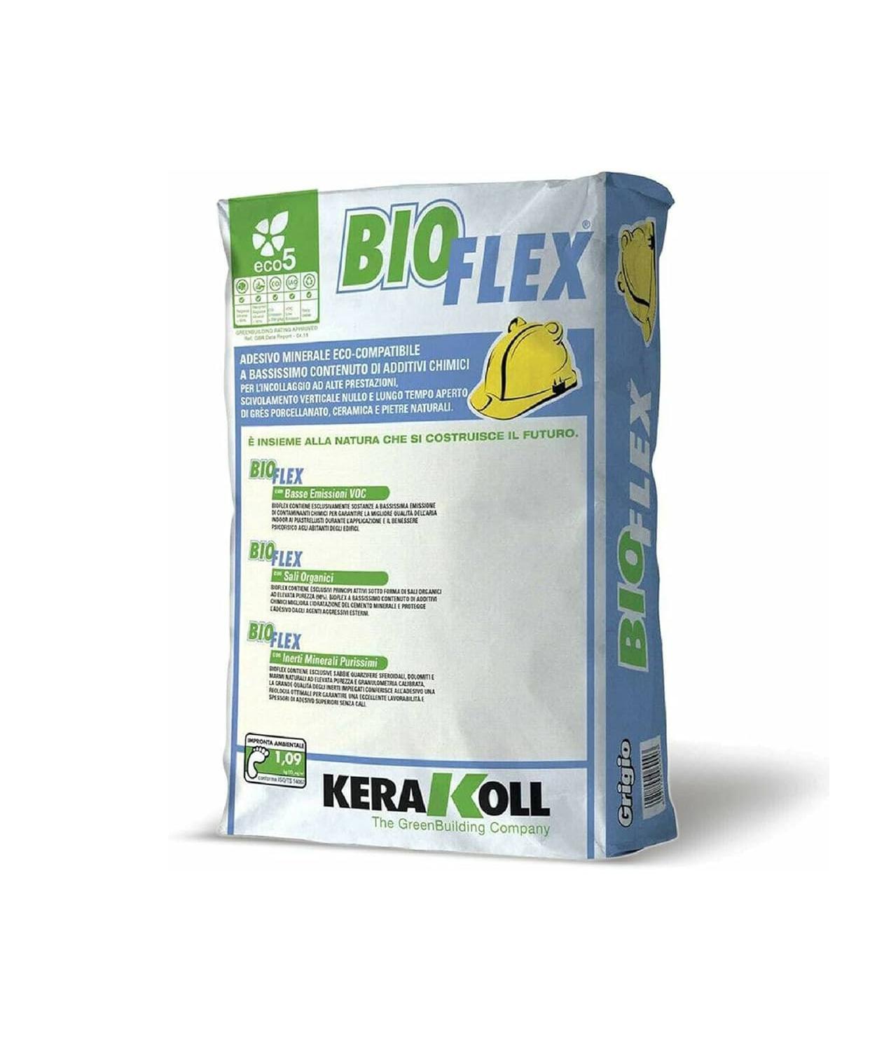 Adesivo minerale per lu2019incollaggio ad alte prestazioni Kerakoll Bioflex grigio 25kg