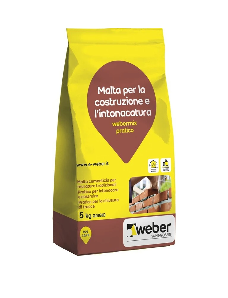 Malta cementizia premiscelata Weber mix pratico 5kg