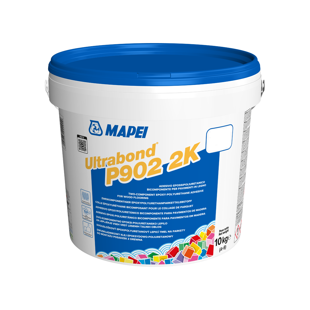 Adesivo per lu2019incollaggio di parquet bicomponente Mapei Ultrabond P902 2K scuro 10 kg