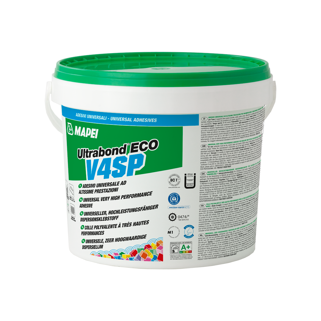 Adesivo per la posa di pavimentazioni tessili Mapei Ultrabond Eco V4 SP 5kg