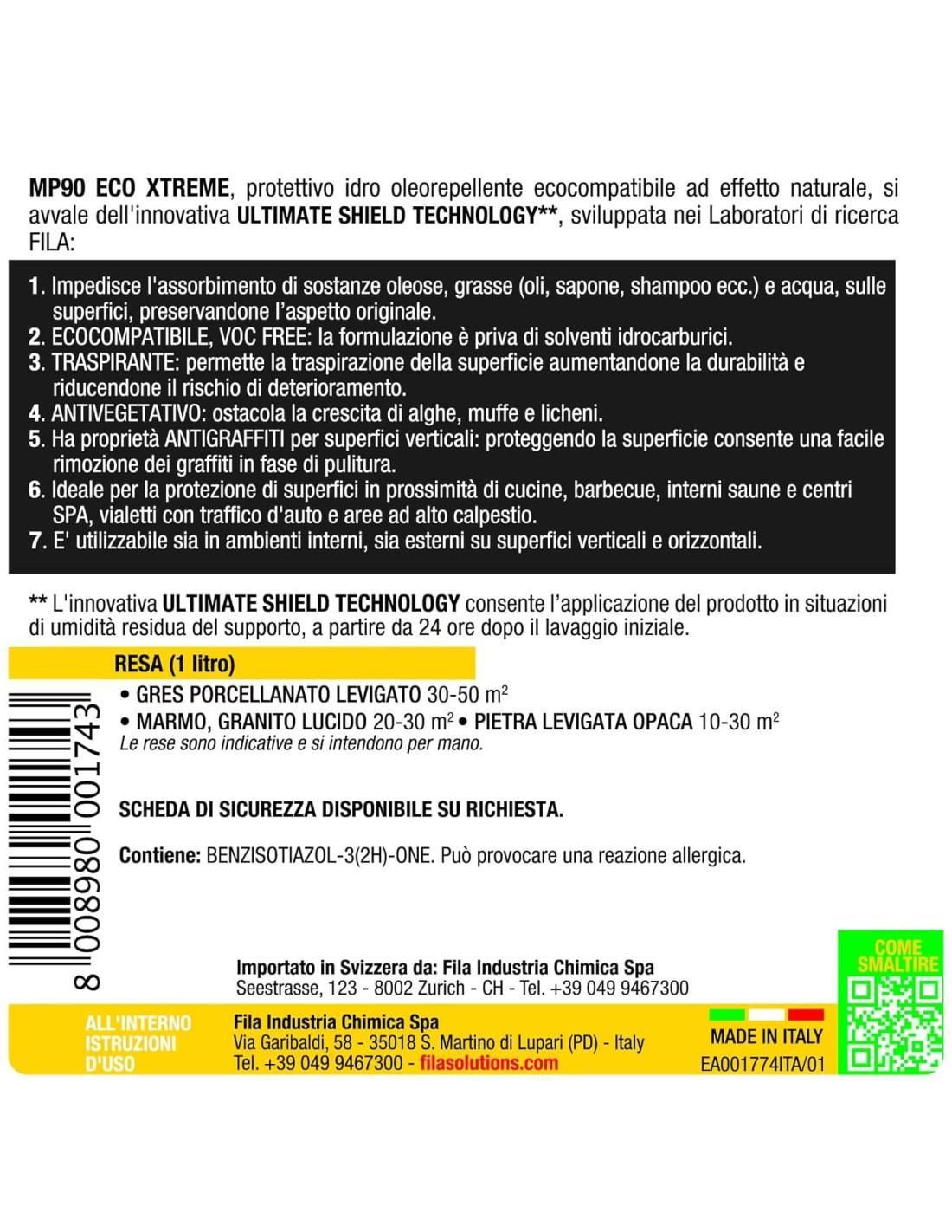 Protettivo antimacchia per superfici lucide Fila MP90 ECO XTREME 1 litro-2