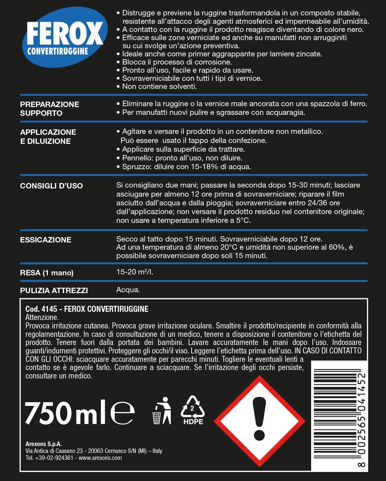 AREXONS Convertiruggine 750 ml: La Soluzione Professionale per Superfici Ferrose