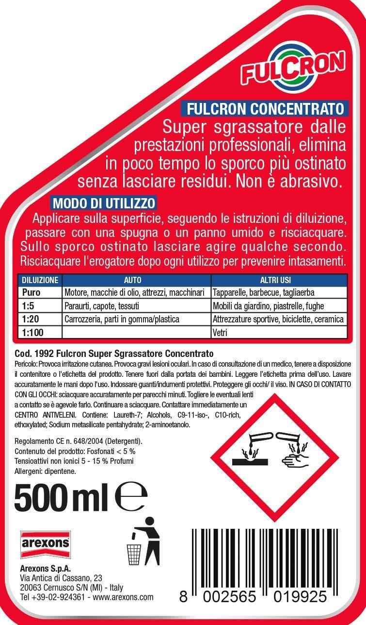 AREXONS Sgrassatore Spray Universale Super Concentrato 500 ml: La Soluzione Definitiva per la Pulizia di Auto e Casa