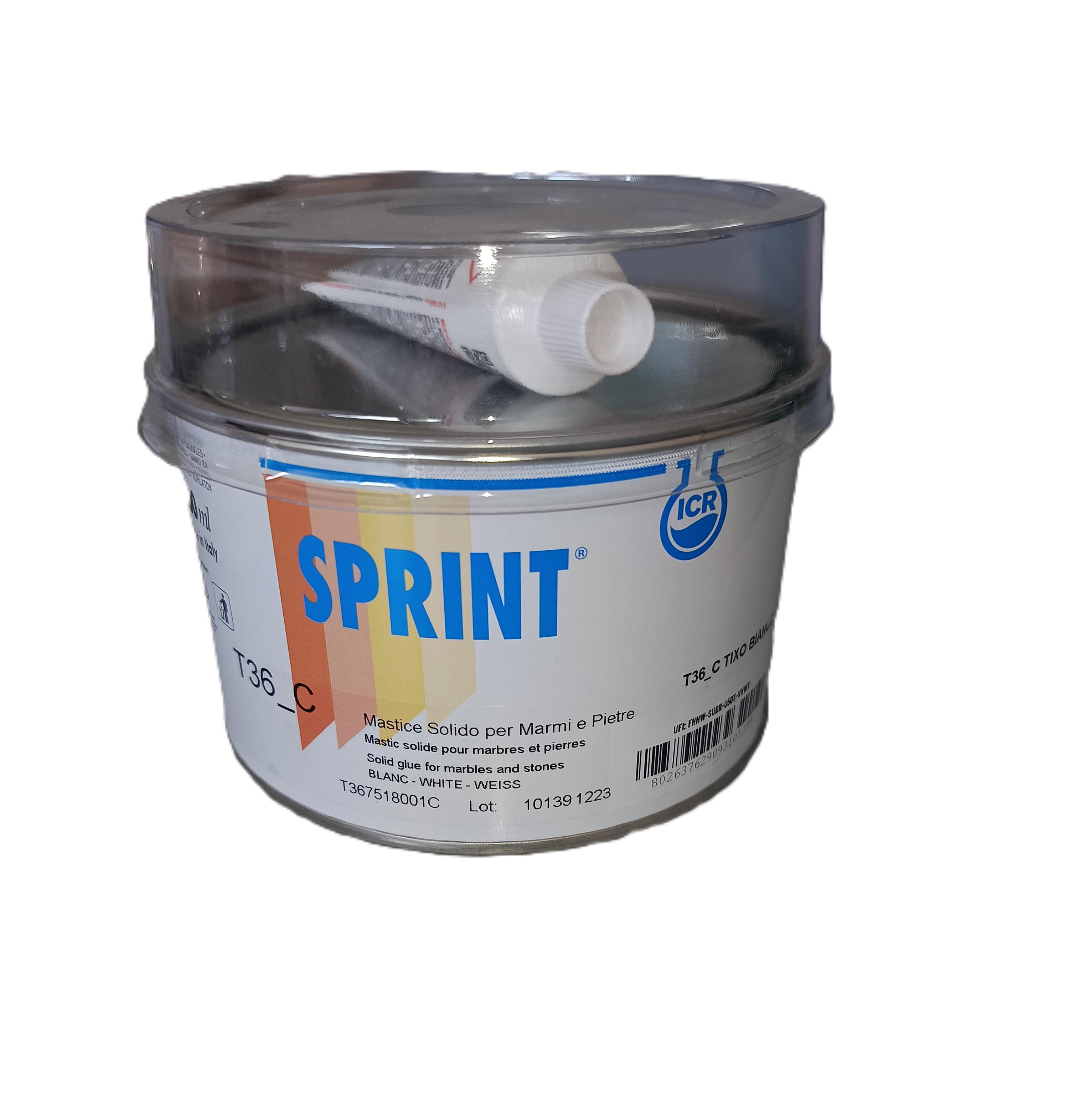 Stucco mastice Sprint per marmo e pietra Icr bianco + catalizzatore 500ml