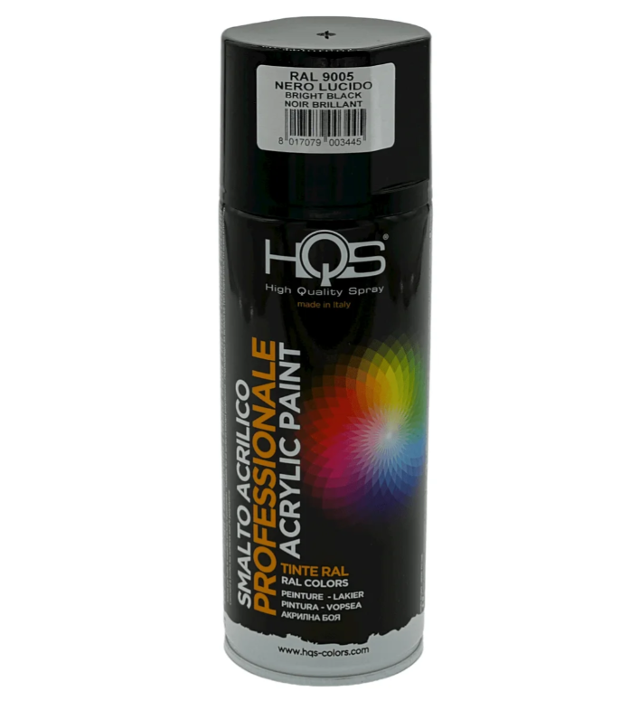 Bomboletta spray HQS Colorpack nero lucido RAL9005 400ml