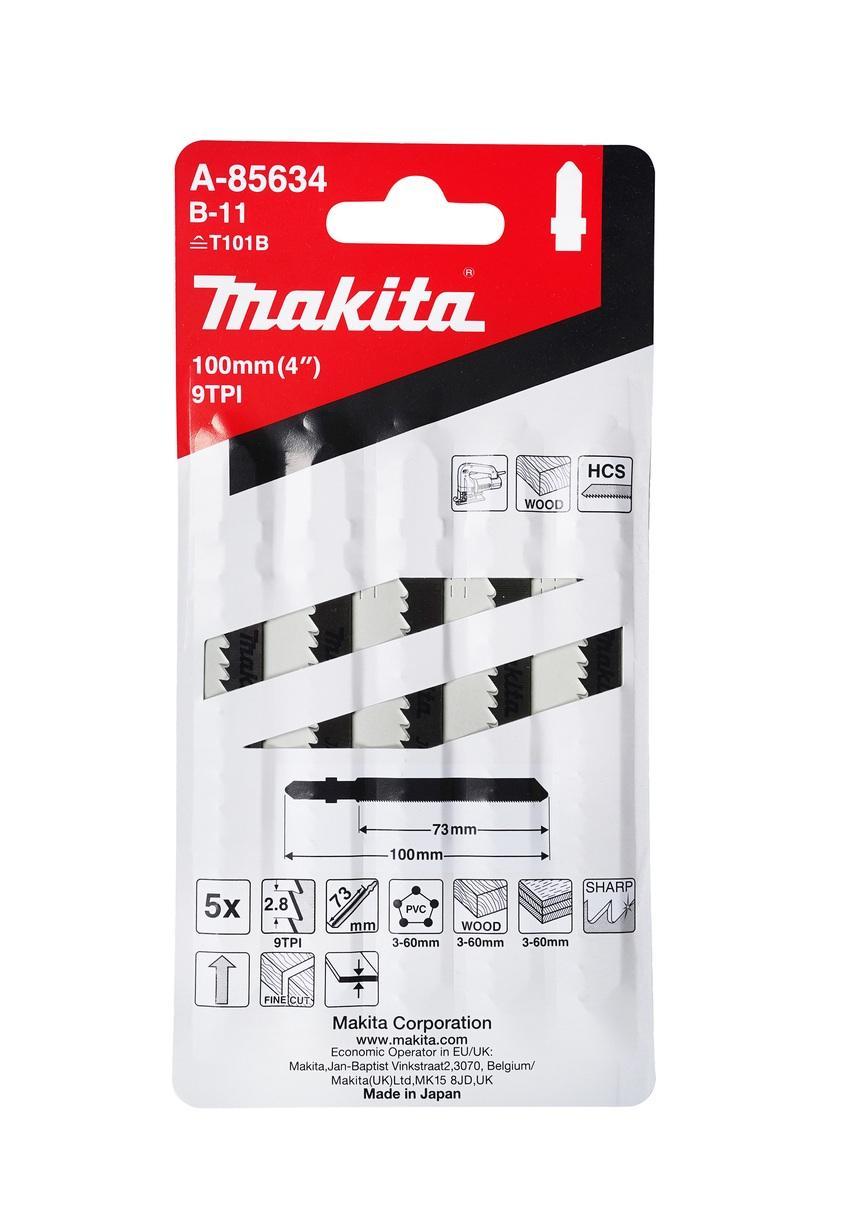 Lama per Seghetto Alternativo Makita A-85634 HCS 100 mm 9 TPI per Legno e PVC