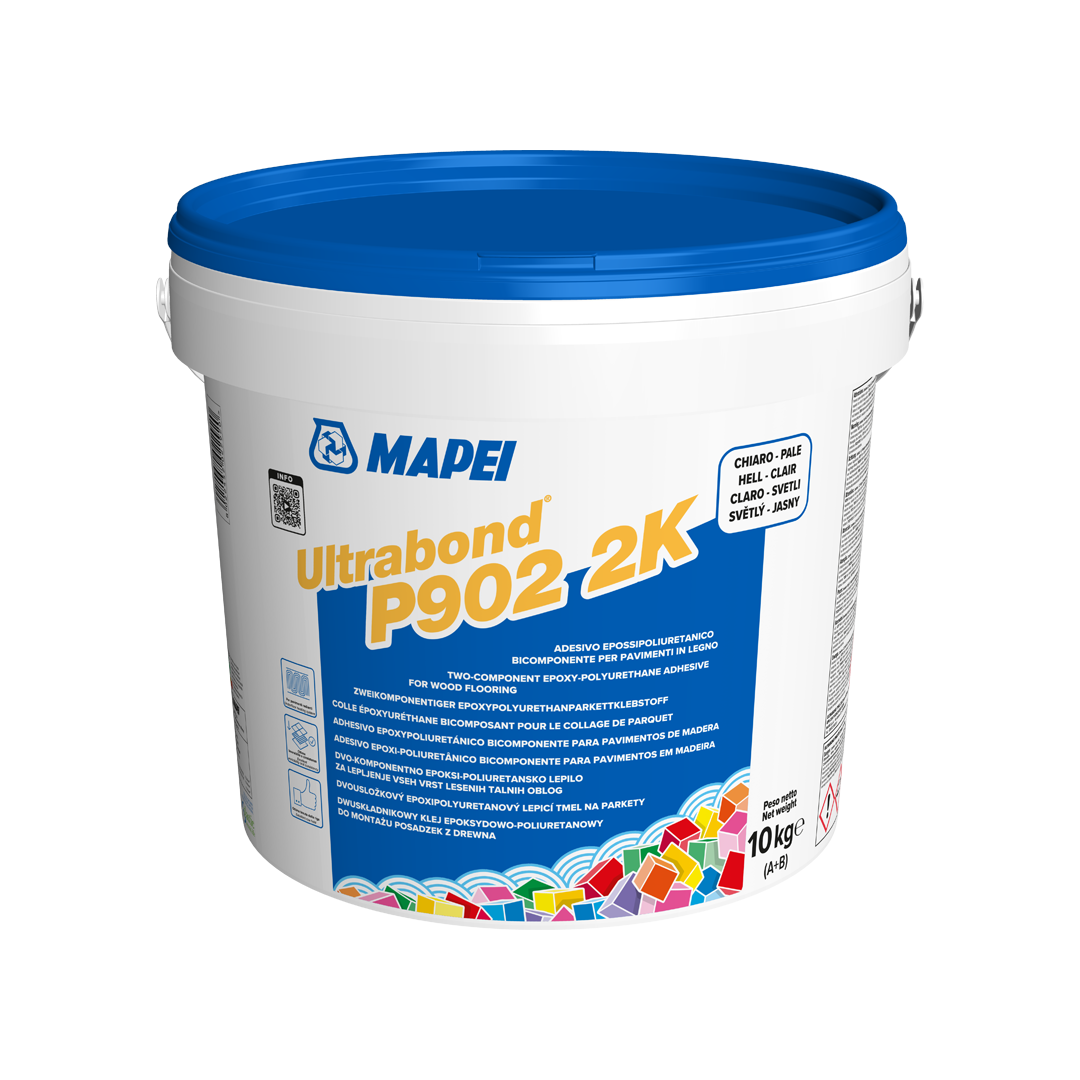 Adesivo per lu2019incollaggio di parquet bicomponente Mapei Ultrabond P902 2K chiaro 10 kg