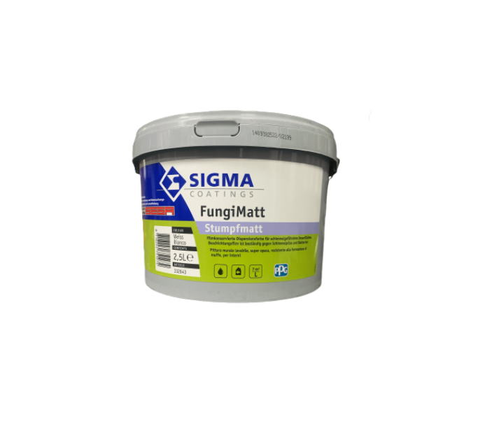 Pittura murale allu2019acqua antimuffa Sigma Fungimatt bianco 2.5 litri