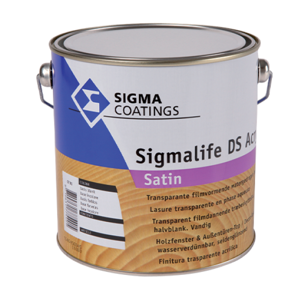 Finitura per legno satinata a base acqua Sigma Sigmalife ds acryl 0701 2.5 litri