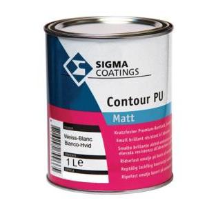 Smalto a solvente opaco per esterno  contour pu matt bianco 1 litro