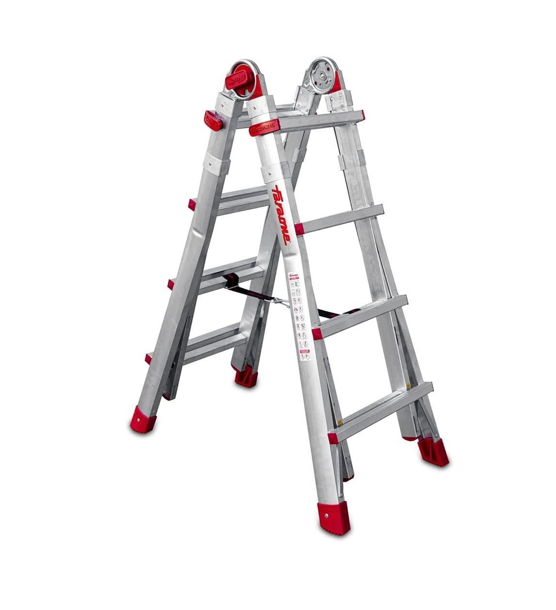 Scala telescopica professionale Faraone T5 in alluminio 10+10 gradini