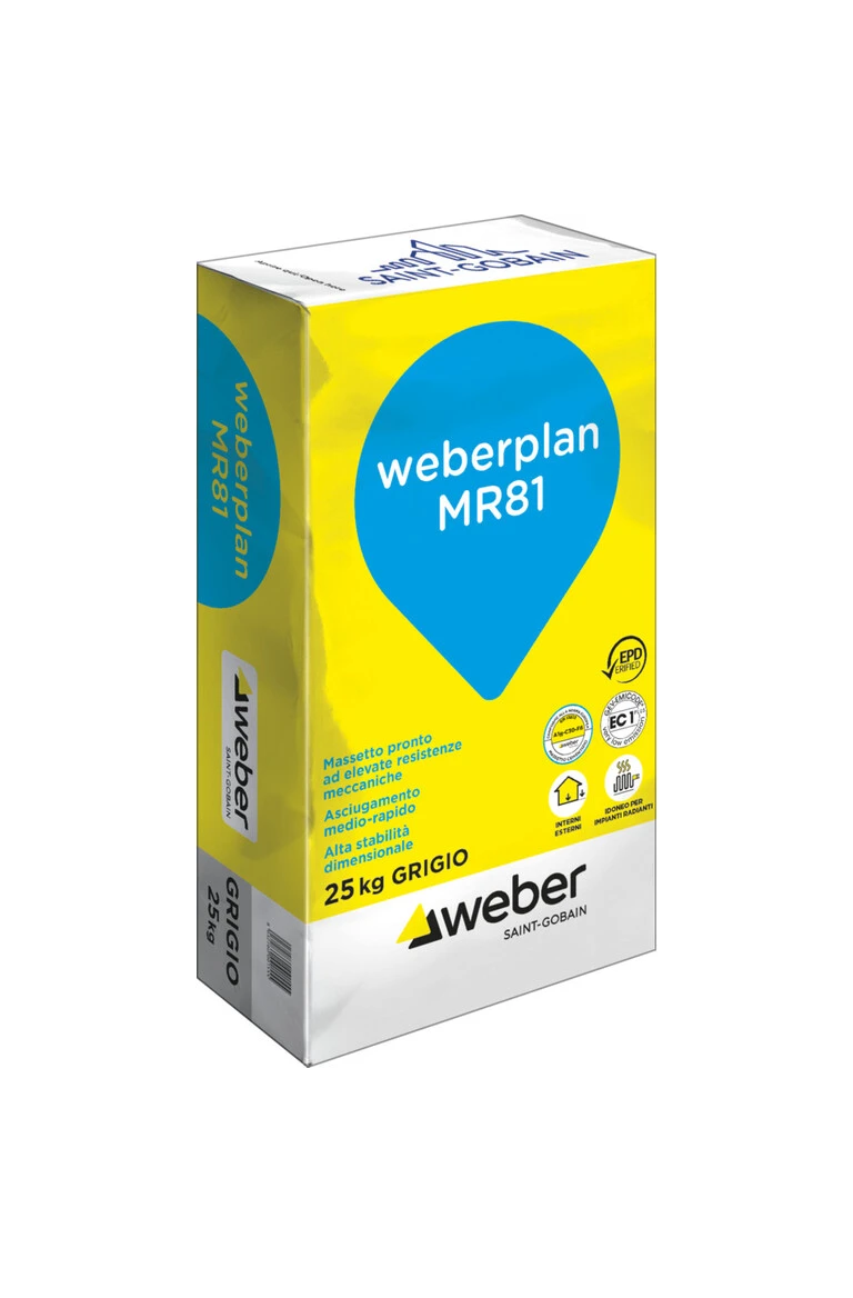 Massetto pronto ed essiccazione medio-rapida Weber Plan MR81 25kg