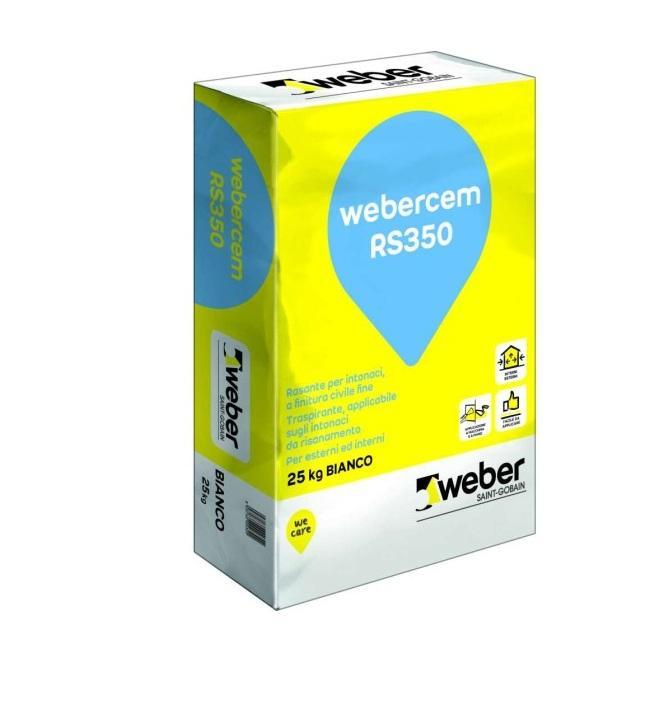 Rasante a finitura civile fine Weber Cem RS350 bianco 25kg