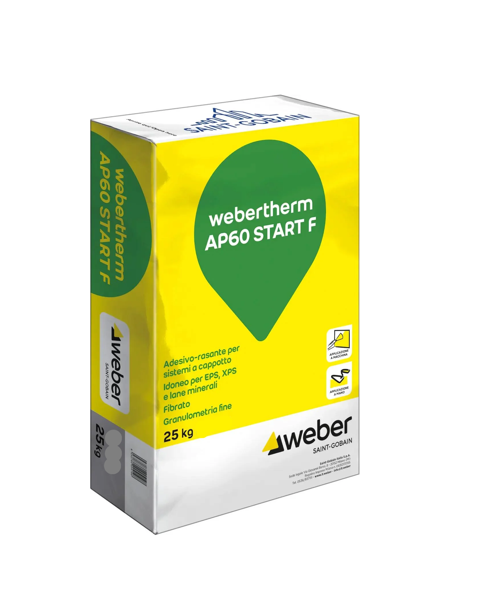 Adesivo Rasante per cappotto termico Weber Therm AP60 Start F bianco 25kg