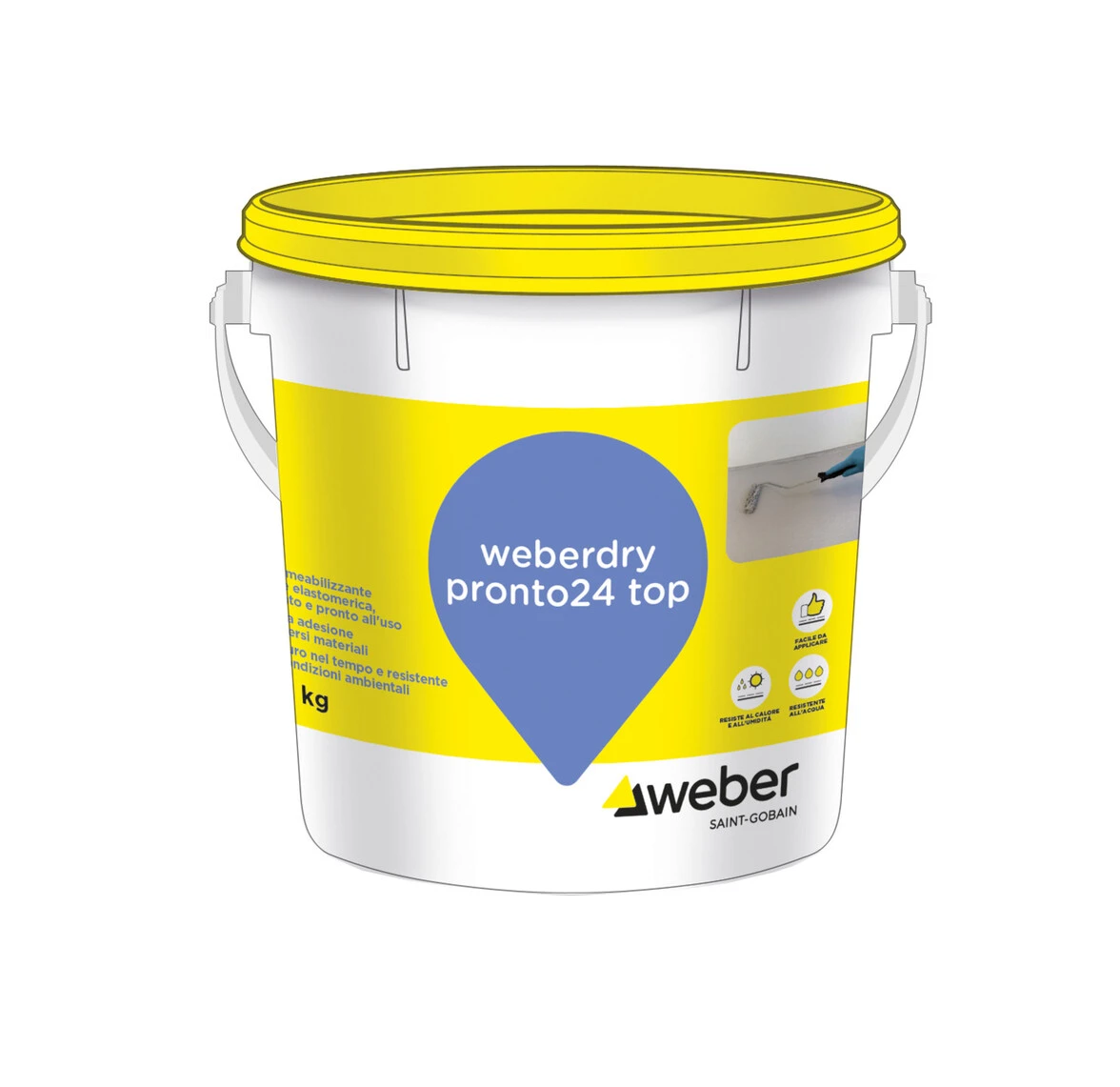 Guaina liquida impermeabilizzante Weber dry pronto24 top grigio 20kg