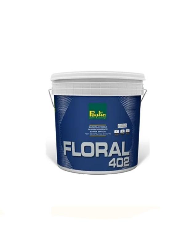 Idropittura murale superlavabile Paulin Floral 402 bianco 5 litri