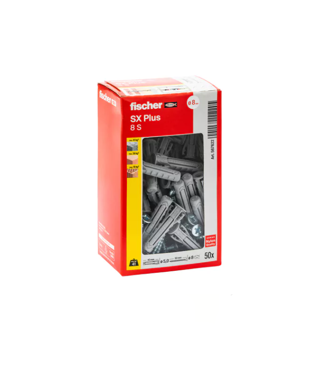 Tassello con vite SX Plus Fischer 8x40 S 50 pezzi