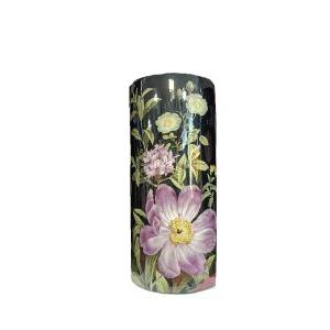 Vaso nero  con fiori colorati a26906