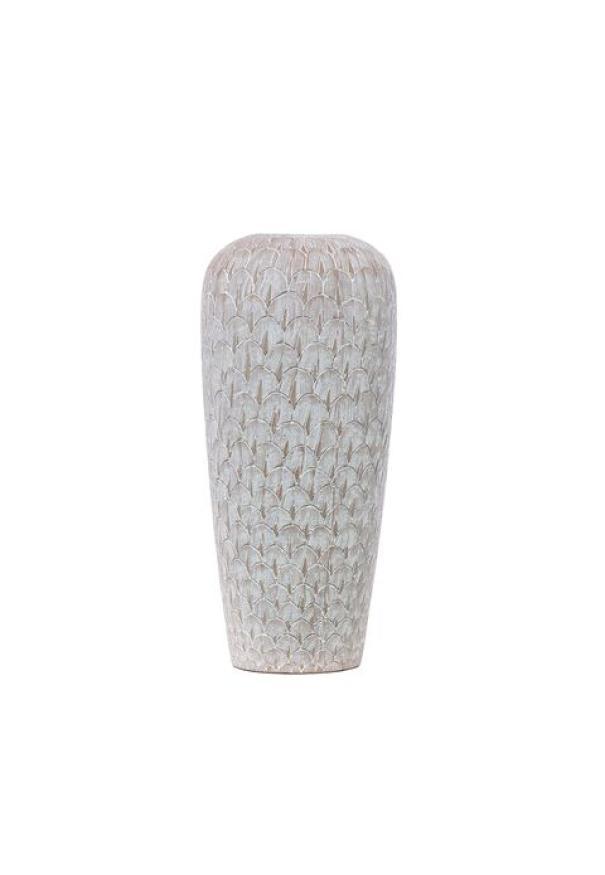 Vaso in resina bianco e beige a onde Arpimex Art. A28025
