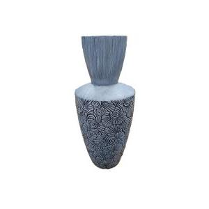 Vaso resina grey  15.5x15.5x34.5cm art. a28049