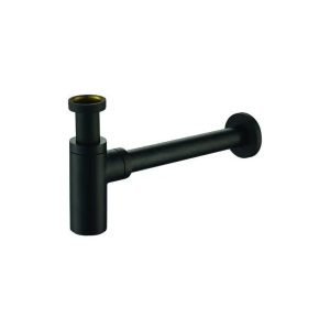 Sifone a bottiglia tondo  nero opaco con attacco 1”1/4g zacc240no