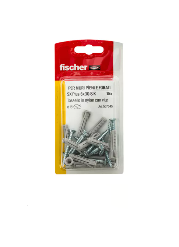 Tassello con vite SX Plus Fischer 6x30 S Blister