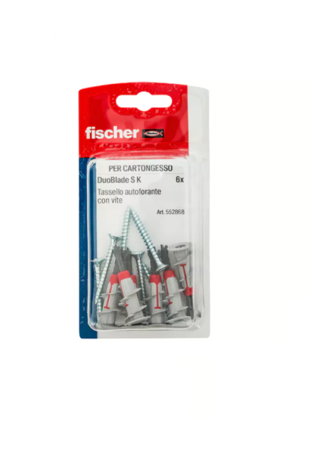 Tassello autoforante per cartongesso con vite Fischer DuoBlade S Blister