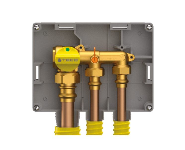 collettore-gas-mono-intercettazione-due-vie-K2.3-K203CC10100-01 Collettore gas Teco mono intercettazione due vie K2.3 K203CC10100