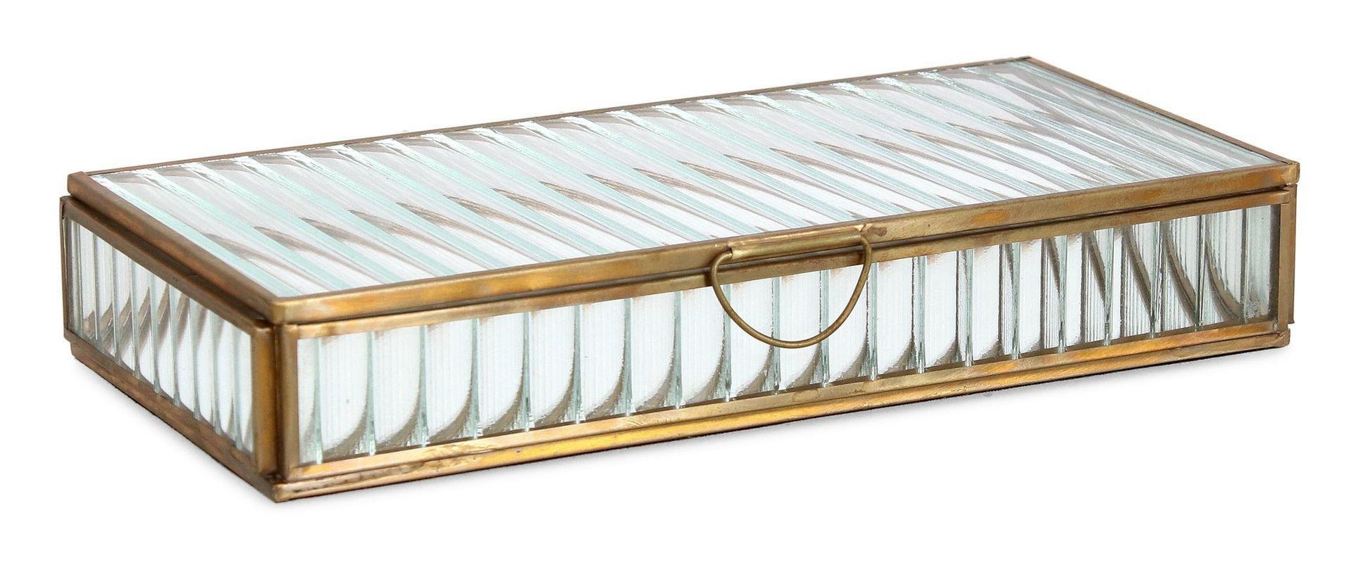 Portagioie Theri righe Bizzotto trasparente oro 25x12.5cm