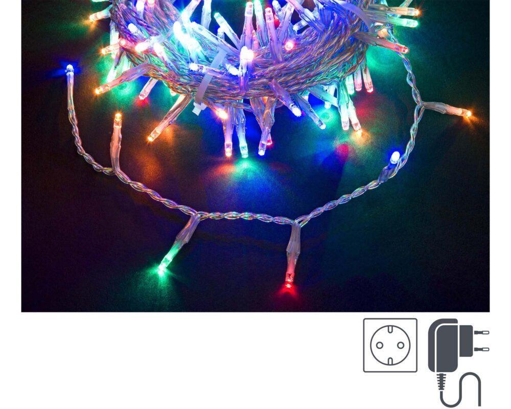 Catena luci Bizzotto 300 multicolore 3mm con filo trasparente IP44