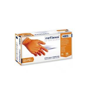 Guanti in nitrile  n85 arancione senza polvere taglia xl 50 pezzi