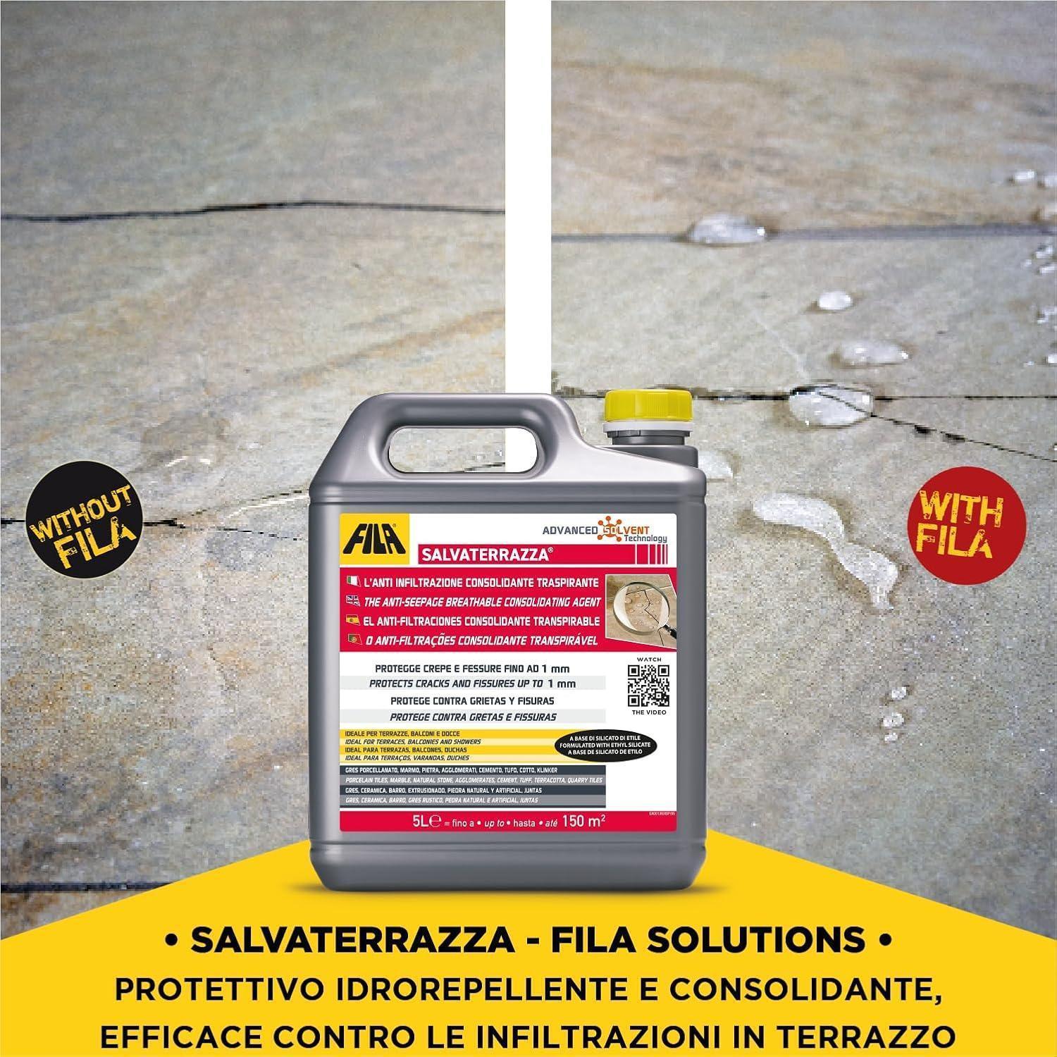 Idrorepellente per terrazze consolidante traspirante Fila salvaterrazza 1 litro-1