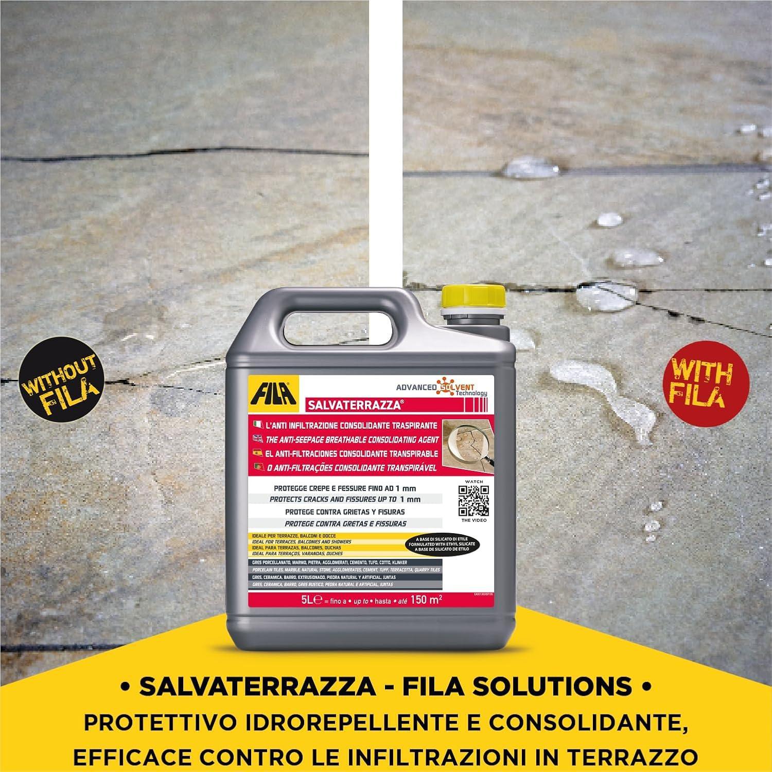 Idrorepellente per terrazze consolidante traspirante Fila salvaterrazza 5 litri