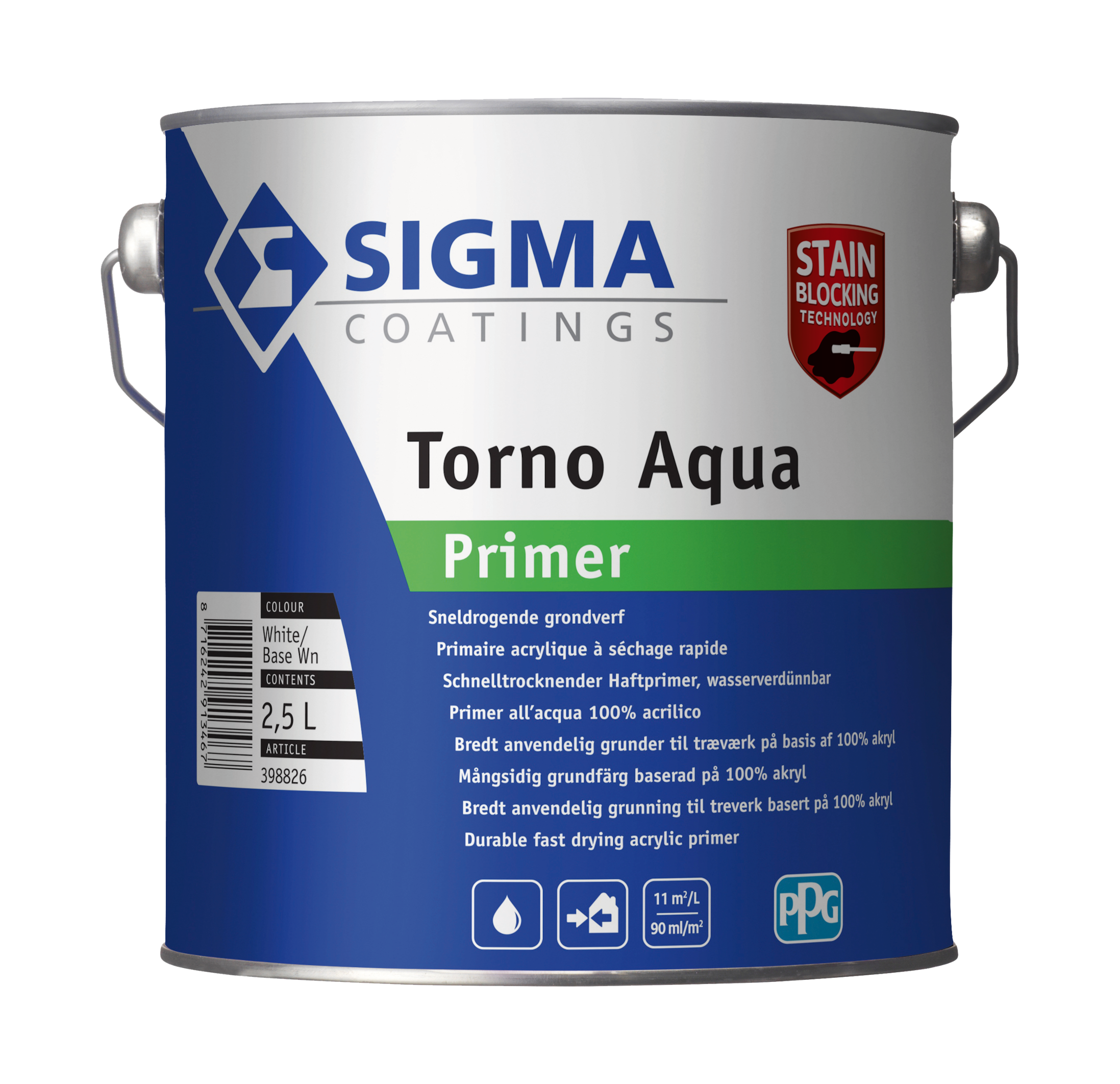 Primer allu2019acqua acrilico per legno e PVC Sigma Torno aqua primer bianco 2.5 litri