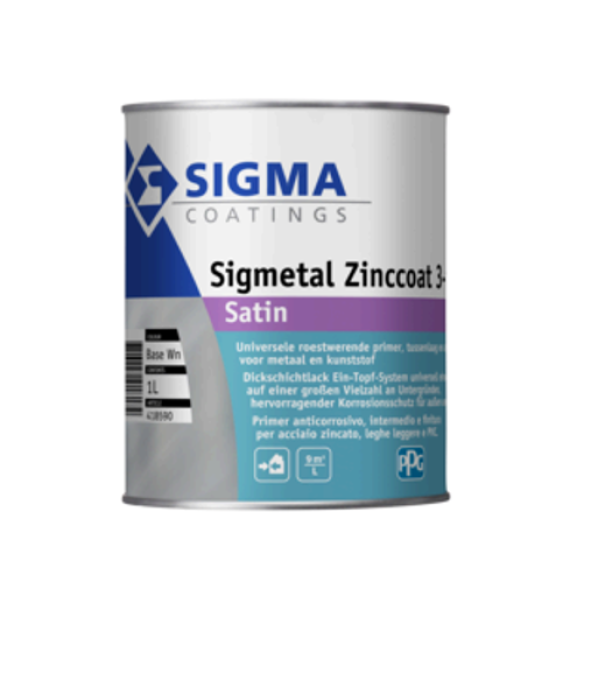 Primer anticorrosivo Sigma Sigmetal zinccoat 3 in 1 bianco 1 litro