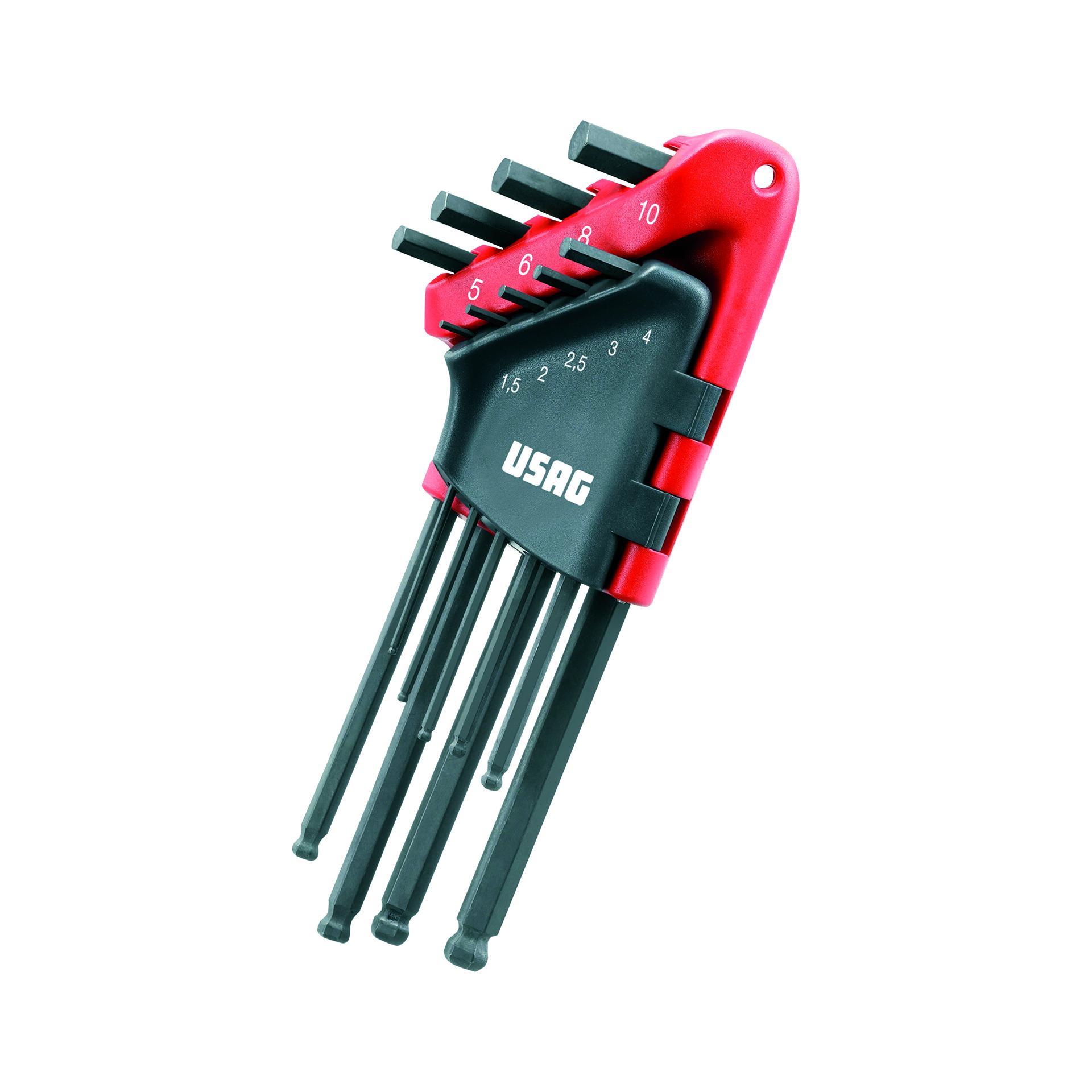 Chiavi maschio esagonale Usag testa sferica 9 pezzi 280 LTS/S9