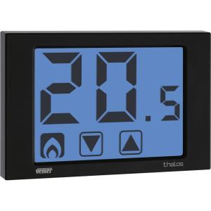 Termostato elettronico touch screen  ve433900 thalos nero da parete a batterie