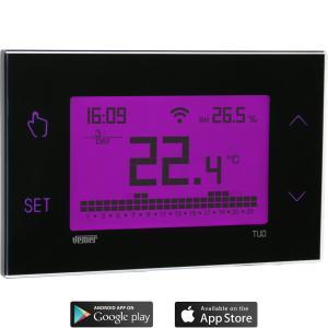 Cronotermostato digitale  ve772100 tuo wi-fi nero touch screen da parete retroilluminato