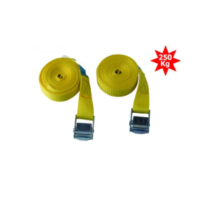Cinghie di ancoraggio con morsetto a pressione  25mm x 4,5m 2 pezzi