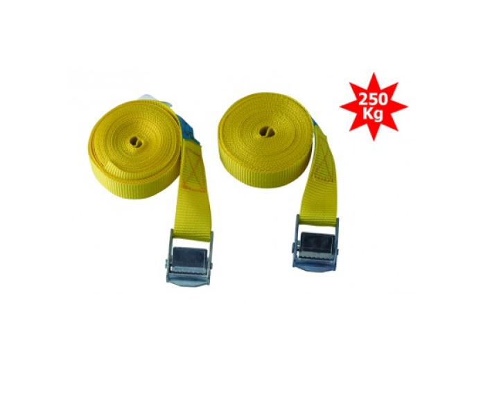 Cinghie di ancoraggio con morsetto a pressione Maurer 25mm x 4,5m 2 pezzi 