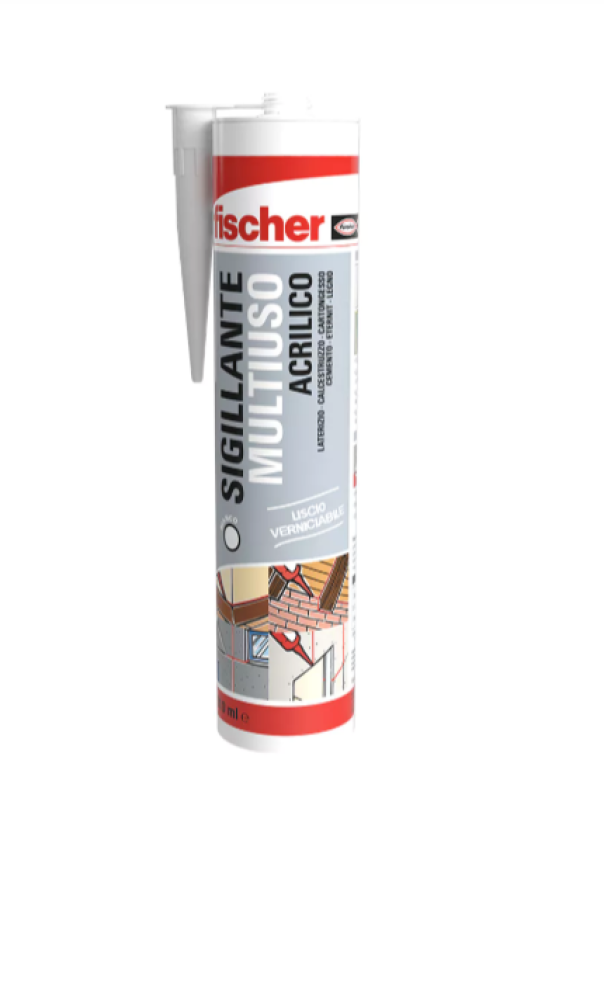 Sigillante acrilico multiuso Fischer bianco 310ml