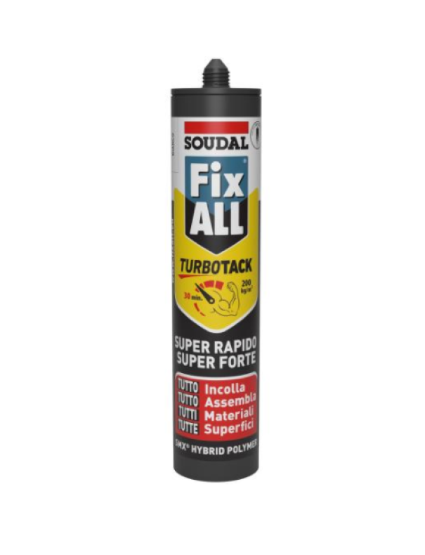 Adesivo sigillante Soudal a presa rapida Fix all Turbotack bianco 290ml