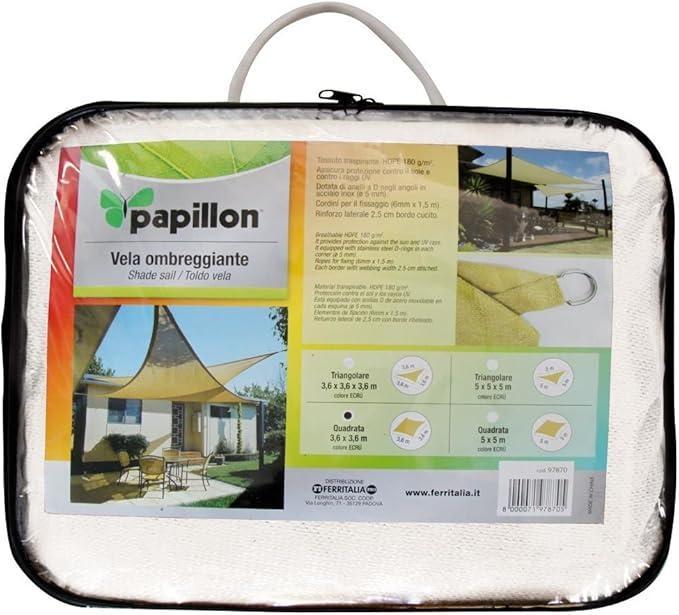 Vela ombreggiante Papillon triangolare bianca 3.6x3.6 metri Art. 99950