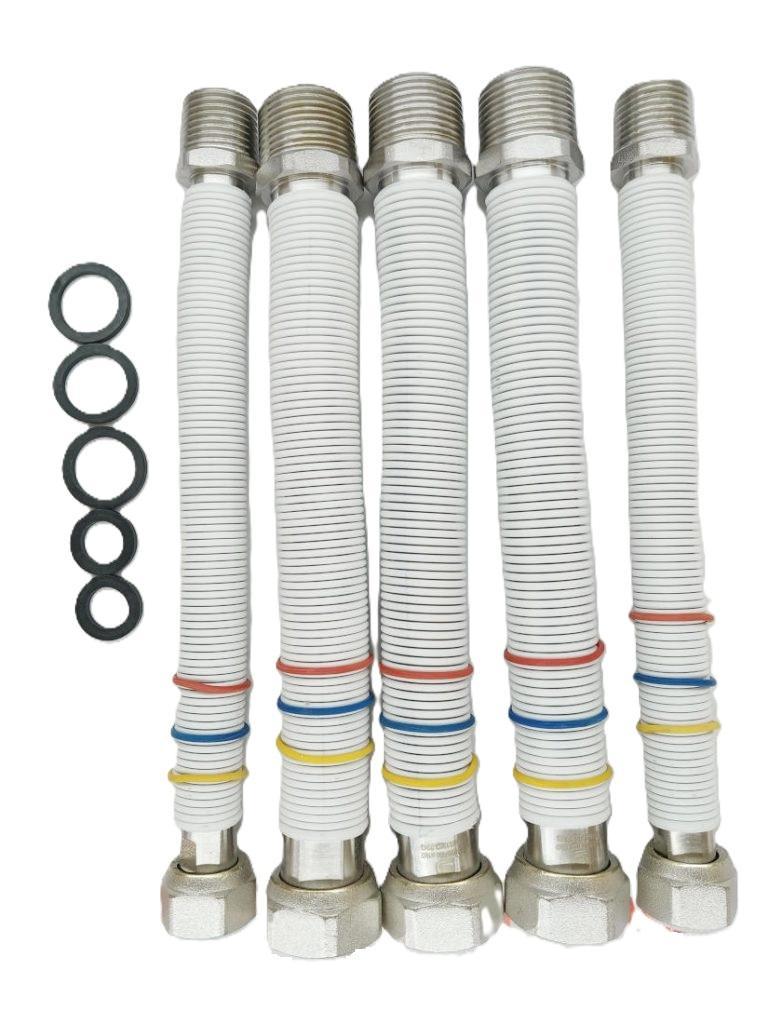 Kit flessibili Sitef bianco inox acqua rinforzato 1/2u2033 3/4u2033 20-40 gas
