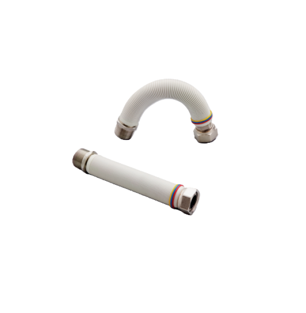 Tubo flessibile gas acqua Sitef bianco acciaio inox 3/4 MF 200/400mm
