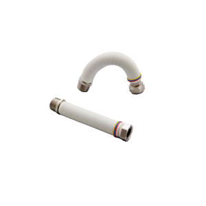 Tubo flessibile gas acqua  bianco acciaio inox 1' mf 100/200mm
