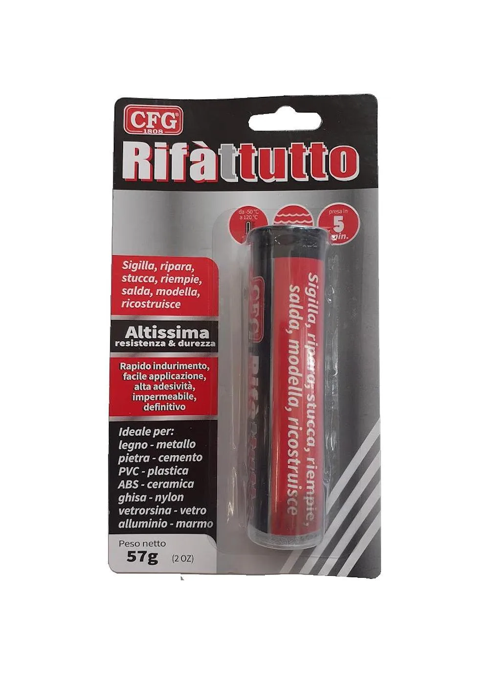 Stucco epossidico bicomponente CFG Rifatutto 57gr