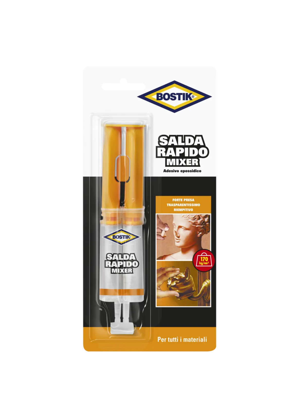 Adesivo epossidico bicomponente Bostik Saldarapido mixer 24ml